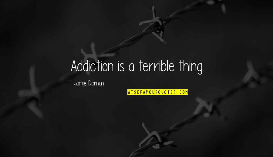 Inner Peace And Calm Quotes By Jamie Dornan: Addiction is a terrible thing.