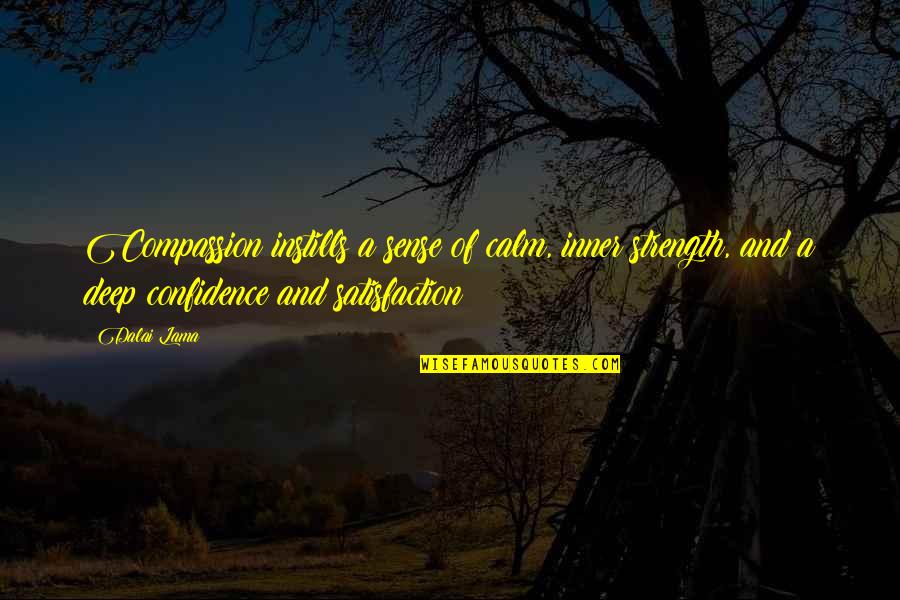 Inner Sense Quotes By Dalai Lama: Compassion instills a sense of calm, inner strength, Inner Sense Quotes By Dalai Lama: Compassion instills a sense of calm, inner strength,