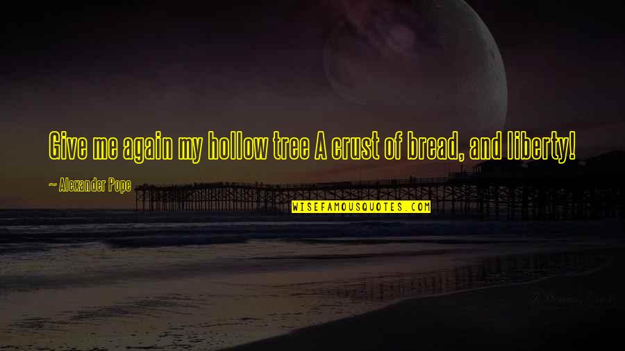 Inner Strength And Peace Quotes By Alexander Pope: Give me again my hollow tree A crust