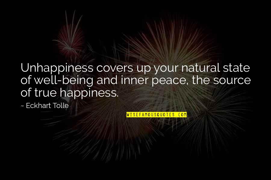 Inner Unhappiness Quotes By Eckhart Tolle: Unhappiness covers up your natural state of well-being Inner Unhappiness Quotes By Eckhart Tolle: Unhappiness covers up your natural state of well-being