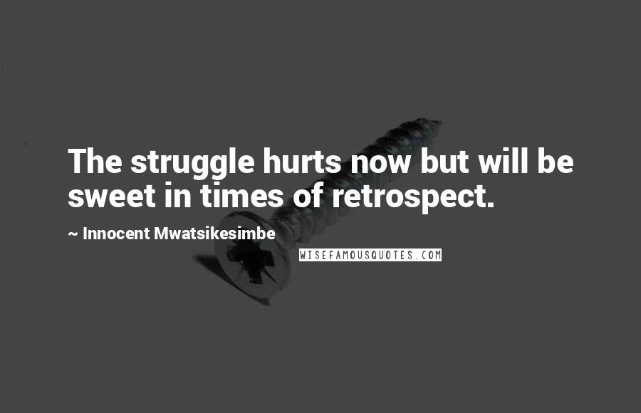 Innocent Mwatsikesimbe quotes: The struggle hurts now but will be sweet in times of retrospect.