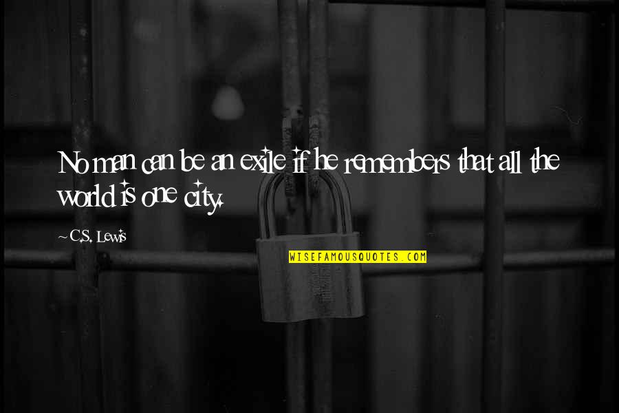 Innocentia Morolong Quotes By C.S. Lewis: No man can be an exile if he