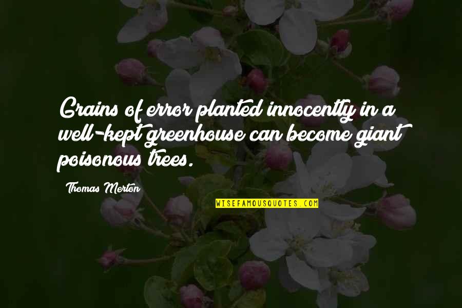 Innocently Quotes By Thomas Merton: Grains of error planted innocently in a well-kept