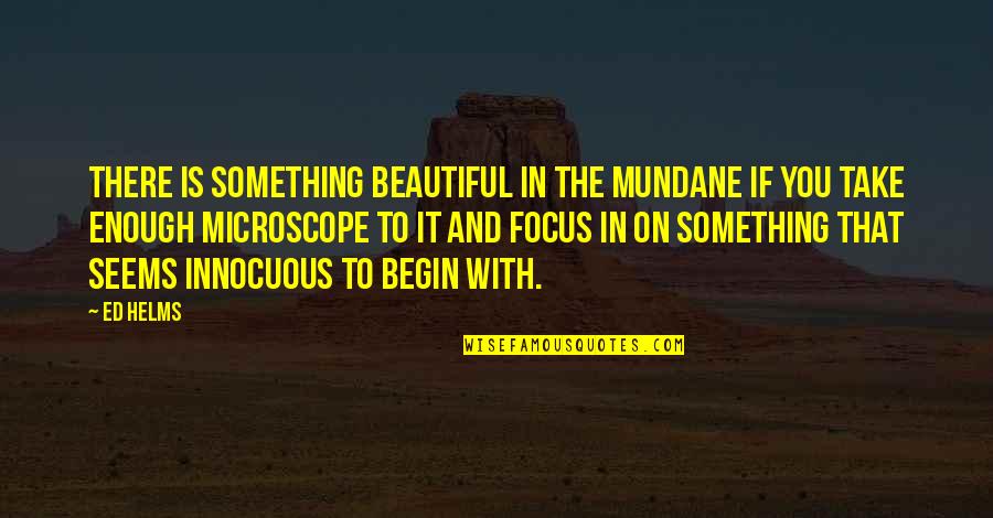 Innocuous Quotes By Ed Helms: There is something beautiful in the mundane if
