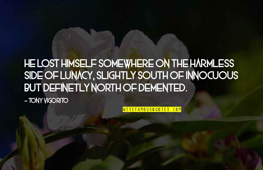 Innocuous Quotes By Tony Vigorito: He lost himself somewhere on the harmless side