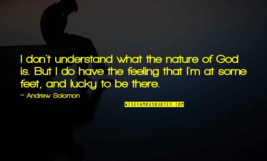 Innocuously Important Quotes By Andrew Solomon: I don't understand what the nature of God