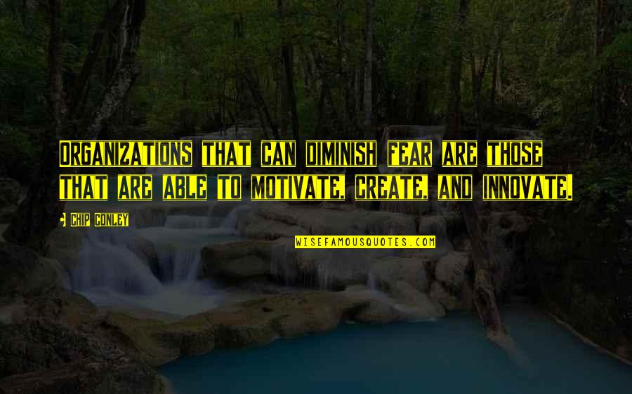 Innovate To Motivate Quotes By Chip Conley: Organizations that can diminish fear are those that