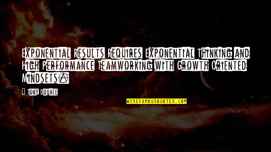 Innovation And Growth Quotes By Tony Dovale: Exponential Results Requires Exponential Thinking and High Performance