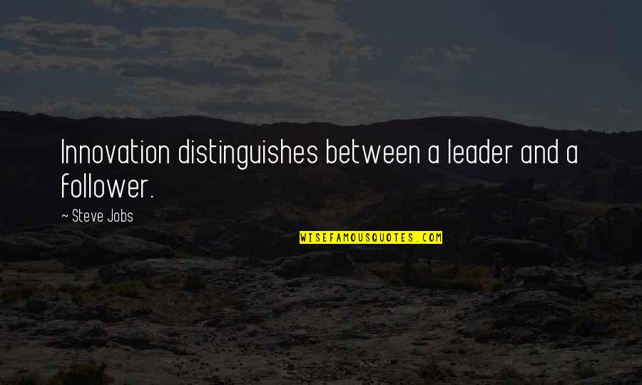 Innovation And Leadership Quotes By Steve Jobs: Innovation distinguishes between a leader and a follower.