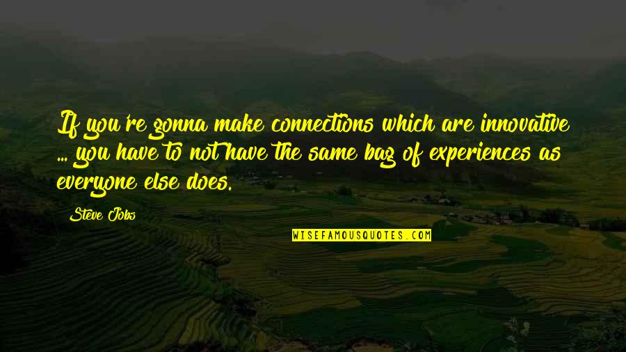 Innovative Quotes By Steve Jobs: If you're gonna make connections which are innovative