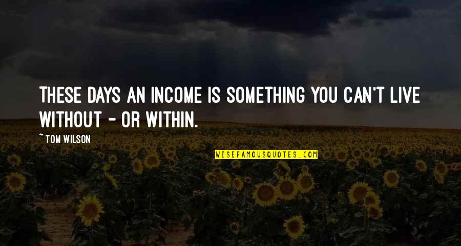 Innovator Quote Quotes By Tom Wilson: These days an income is something you can't