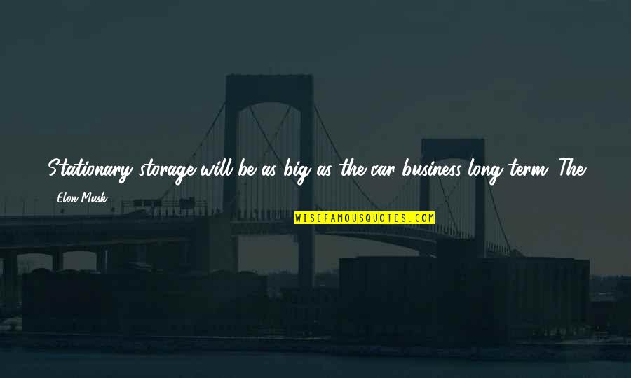 Inoel Sackoor Quotes By Elon Musk: Stationary storage will be as big as the