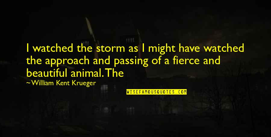Inosanto Lacoste Quotes By William Kent Krueger: I watched the storm as I might have