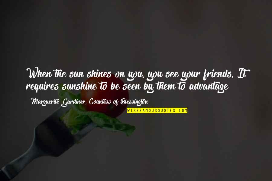 Inotel Quotes By Marguerite Gardiner, Countess Of Blessington: When the sun shines on you, you see