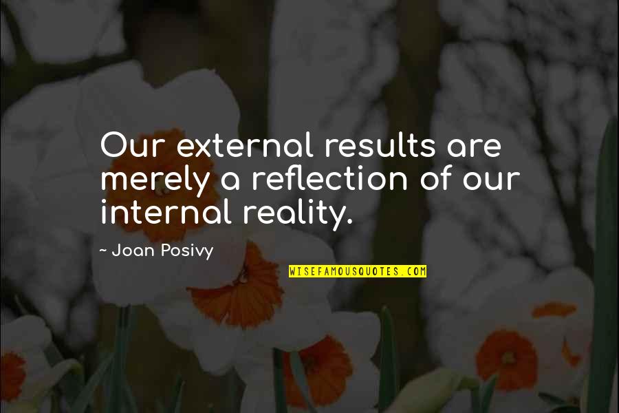Inpirational Quotes By Joan Posivy: Our external results are merely a reflection of