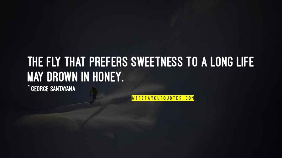 Inquintenews Quotes By George Santayana: The fly that prefers sweetness to a long