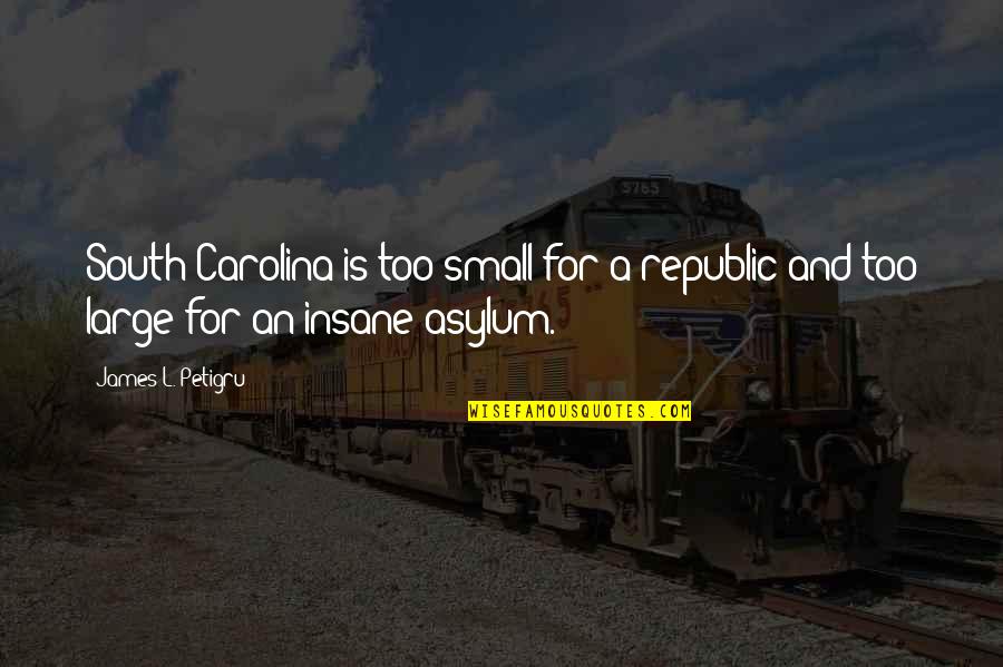 Insane Asylum Quotes By James L. Petigru: South Carolina is too small for a republic