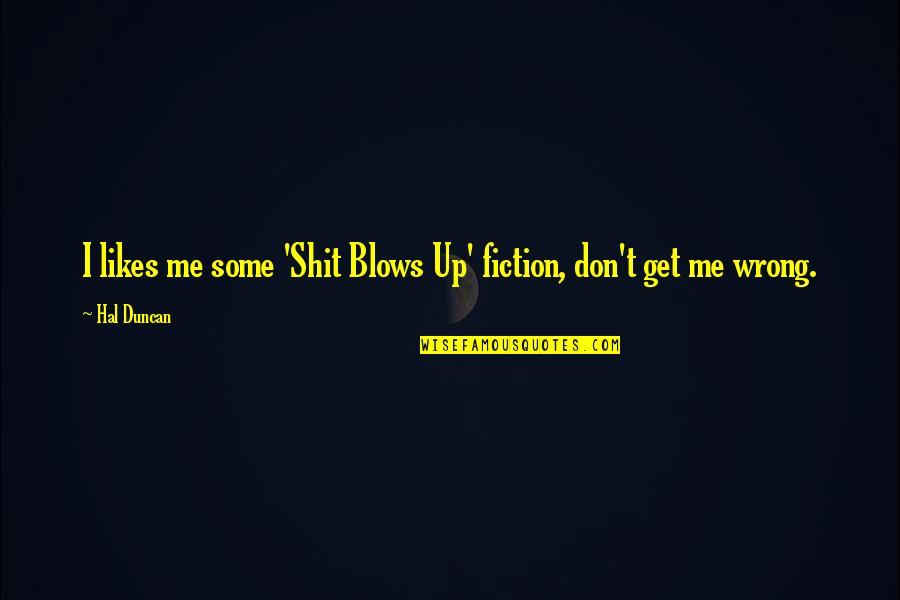 Insanitary In Cameroon Quotes By Hal Duncan: I likes me some 'Shit Blows Up' fiction,