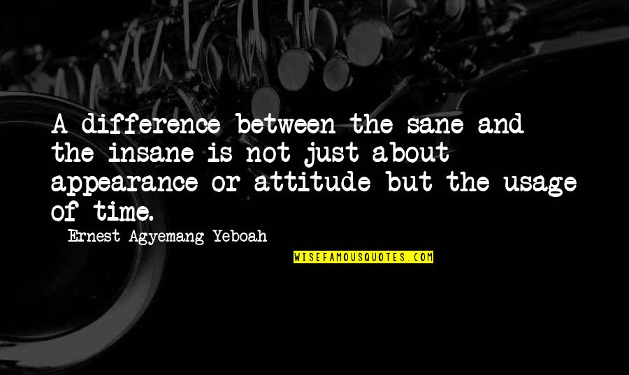 Insanity Or Insanity Quotes By Ernest Agyemang Yeboah: A difference between the sane and the insane