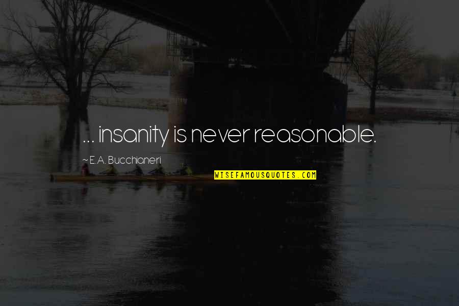 Insanity Quotes By E.A. Bucchianeri: ... insanity is never reasonable.