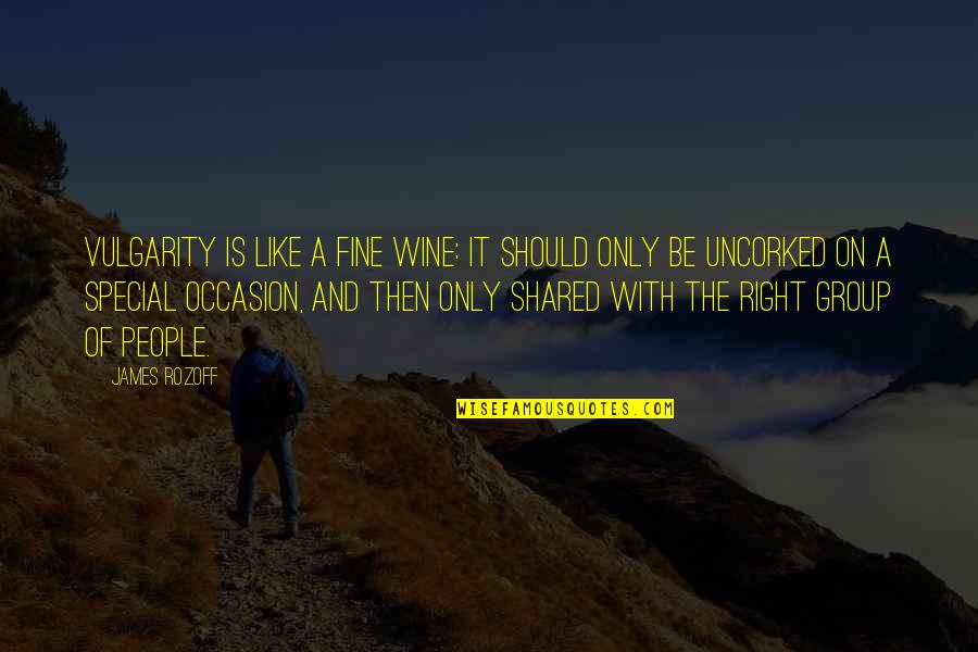 Insanlarin Huquq Quotes By James Rozoff: Vulgarity is like a fine wine: it should Insanlarin Huquq Quotes By James Rozoff: Vulgarity is like a fine wine: it should