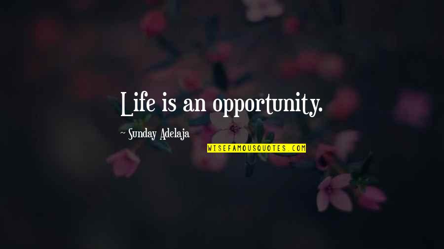 Insann G Z Quotes By Sunday Adelaja: Life is an opportunity.