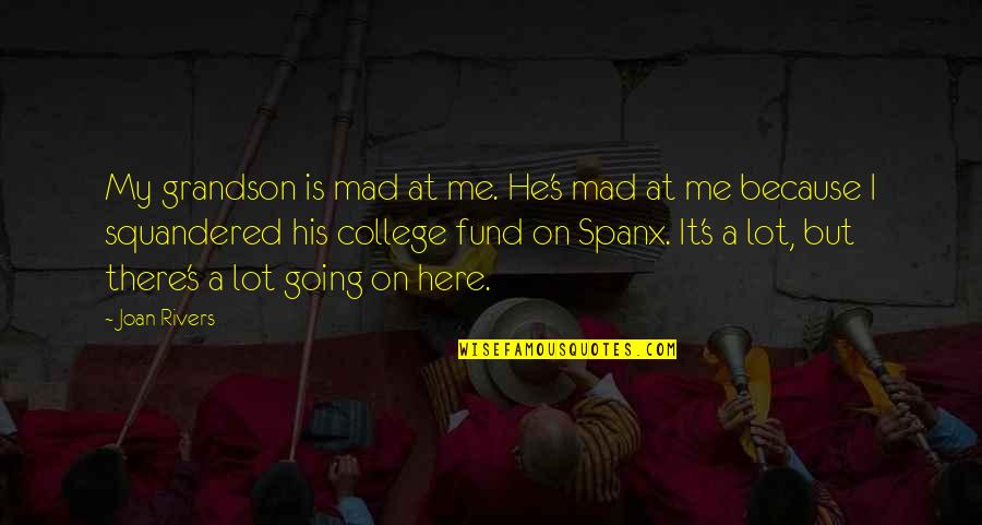 Insatiably Epicurious Quotes By Joan Rivers: My grandson is mad at me. He's mad