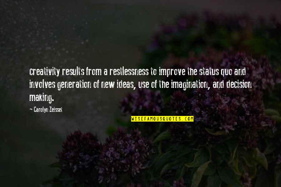 Inscrito En Quotes By Carolyn Zeisset: creativity results from a restlessness to improve the Inscrito En Quotes By Carolyn Zeisset: creativity results from a restlessness to improve the