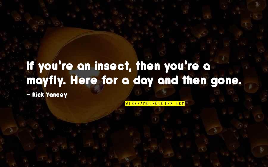 Insect Quotes By Rick Yancey: If you're an insect, then you're a mayfly.