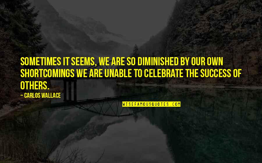 Insecure People Quotes By Carlos Wallace: Sometimes it seems, we are so diminished by