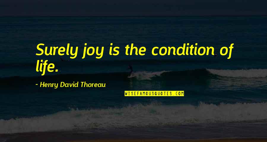 Insensitive Boyfriends Quotes By Henry David Thoreau: Surely joy is the condition of life. Insensitive Boyfriends Quotes By Henry David Thoreau: Surely joy is the condition of life.