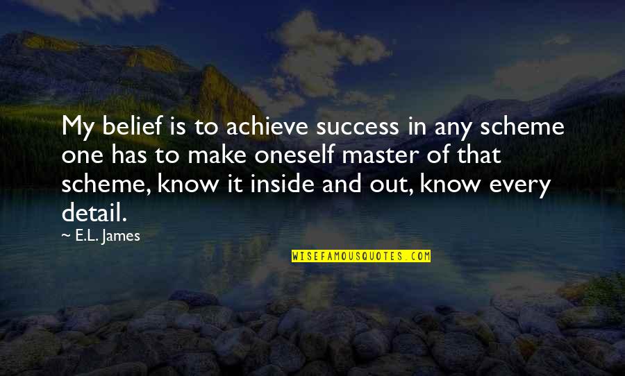 Inside And Out Quotes By E.L. James: My belief is to achieve success in any