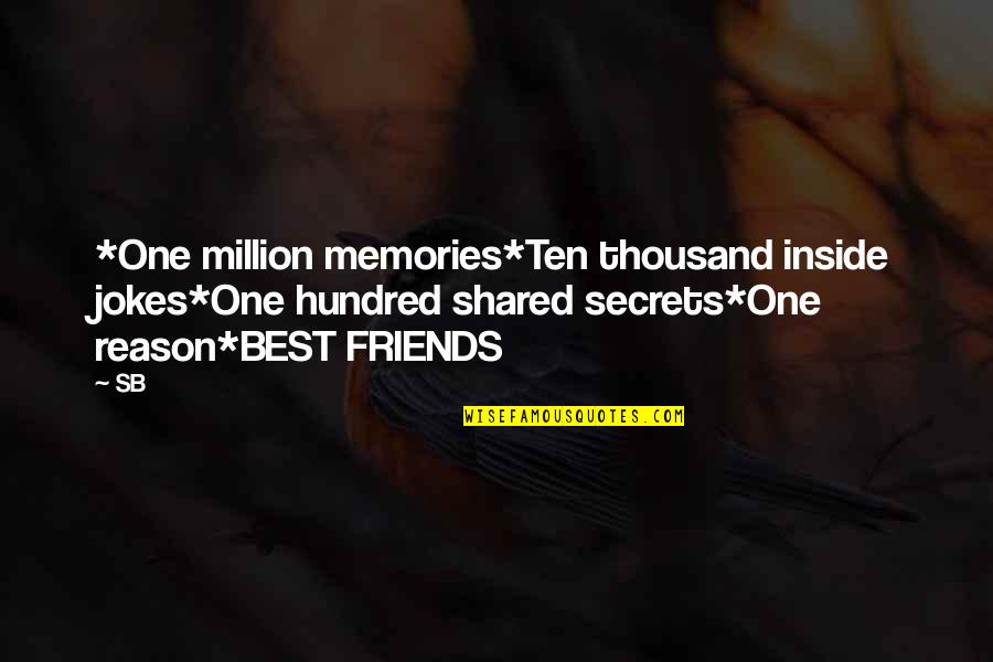 Inside Jokes With Friends Quotes By SB: *One million memories*Ten thousand inside jokes*One hundred shared