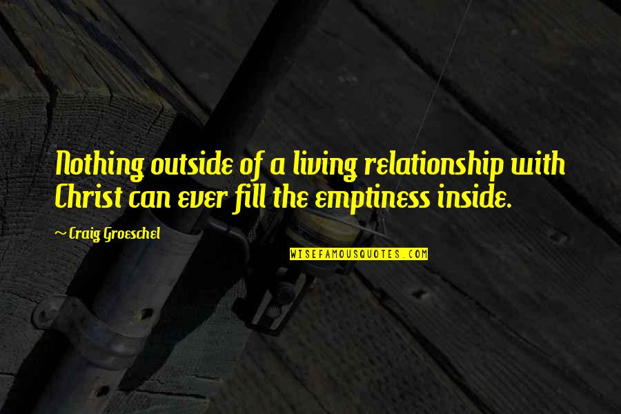 Inside Outside Quotes By Craig Groeschel: Nothing outside of a living relationship with Christ