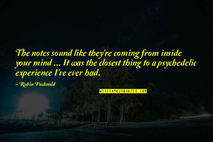 Inside The Mind Quotes By Robin Pecknold: The notes sound like they're coming from inside