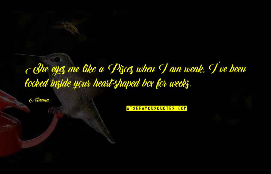 Inside Your Heart Quotes By Nirvana: She eyes me like a Pisces when I