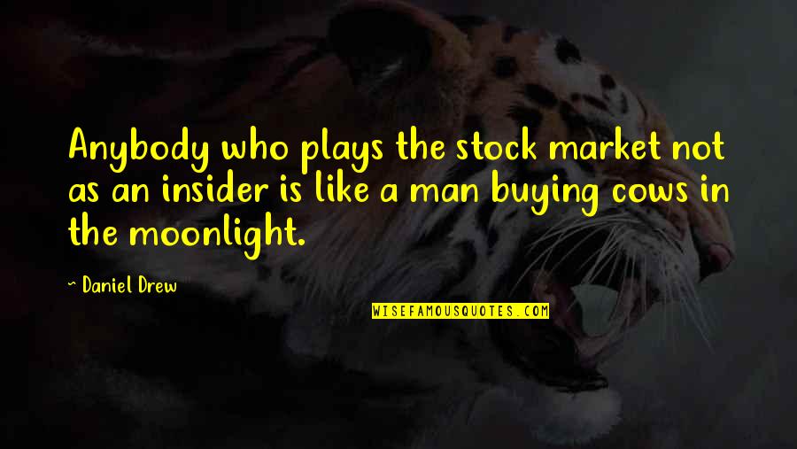 Insider Quotes By Daniel Drew: Anybody who plays the stock market not as