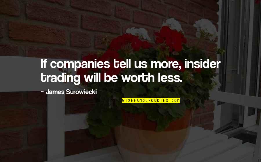 Insider Quotes By James Surowiecki: If companies tell us more, insider trading will