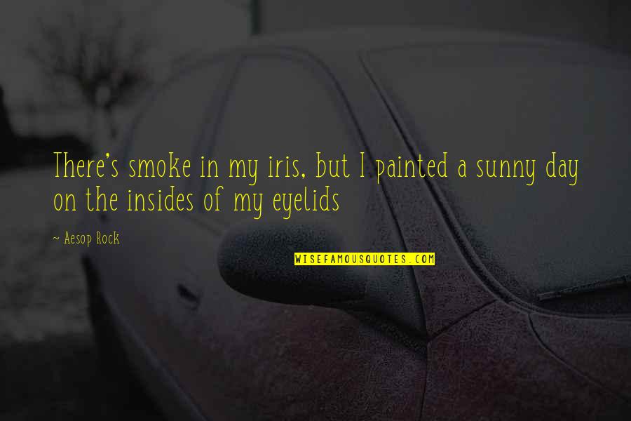 Insides Quotes By Aesop Rock: There's smoke in my iris, but I painted