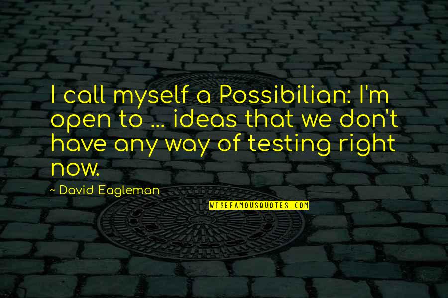 Insidioso Dicionario Quotes By David Eagleman: I call myself a Possibilian: I'm open to