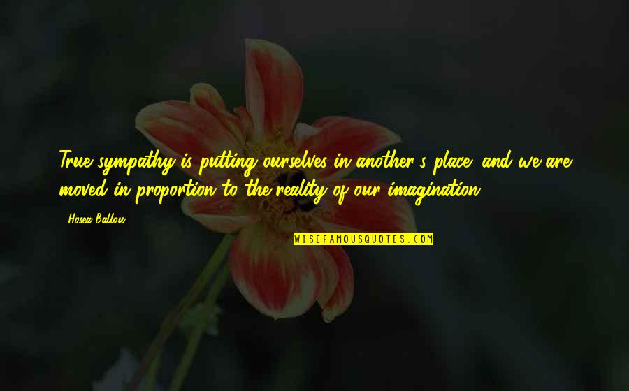 Insightful Happiness Quotes By Hosea Ballou: True sympathy is putting ourselves in another's place;