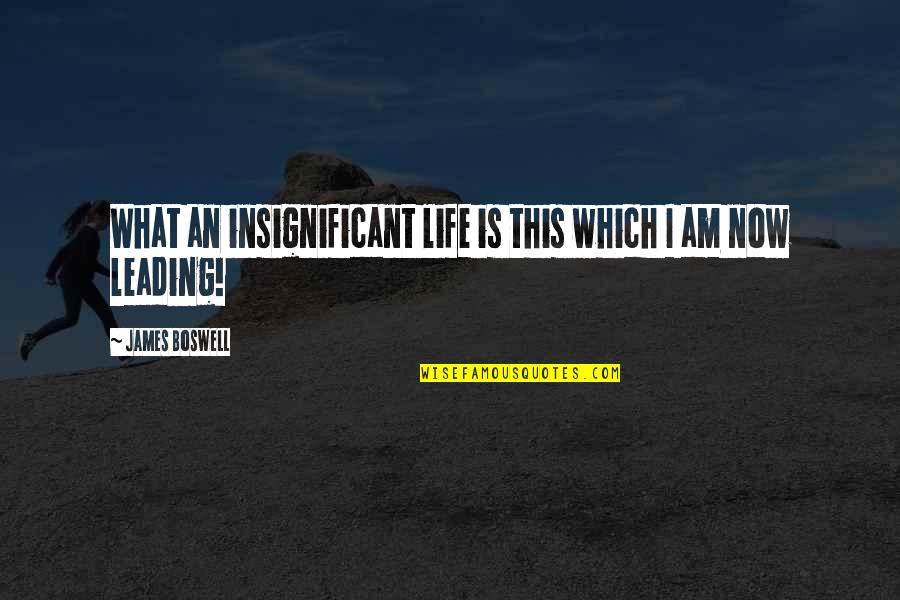 Insignificant Quotes By James Boswell: What an insignificant life is this which I Insignificant Quotes By James Boswell: What an insignificant life is this which I
