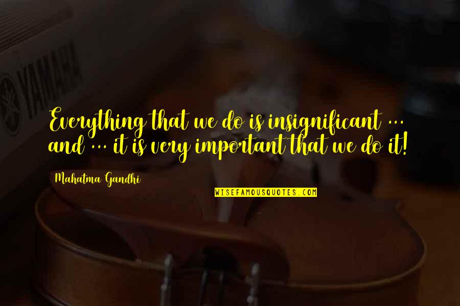 Insignificant Quotes By Mahatma Gandhi: Everything that we do is insignificant ... and