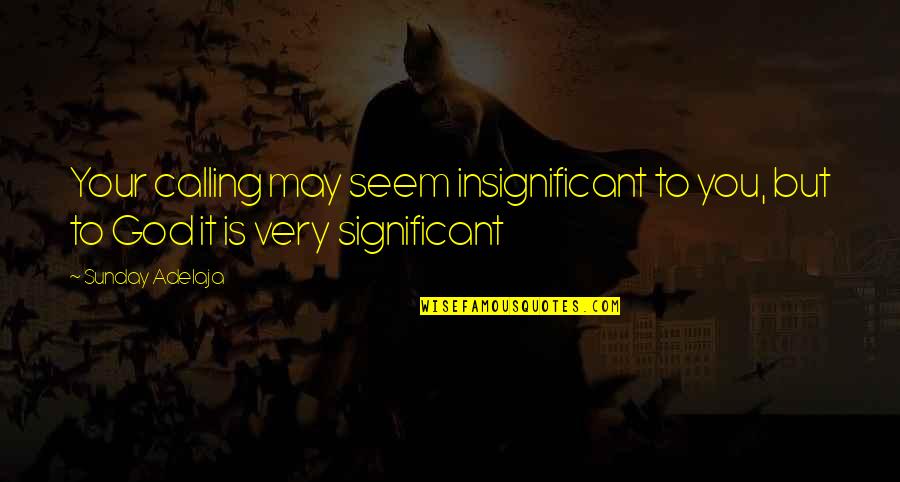 Insignificant Quotes By Sunday Adelaja: Your calling may seem insignificant to you, but