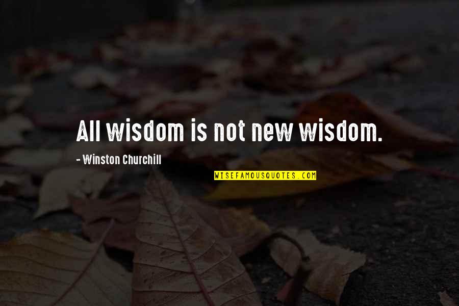 Insinuation Quotes By Winston Churchill: All wisdom is not new wisdom.