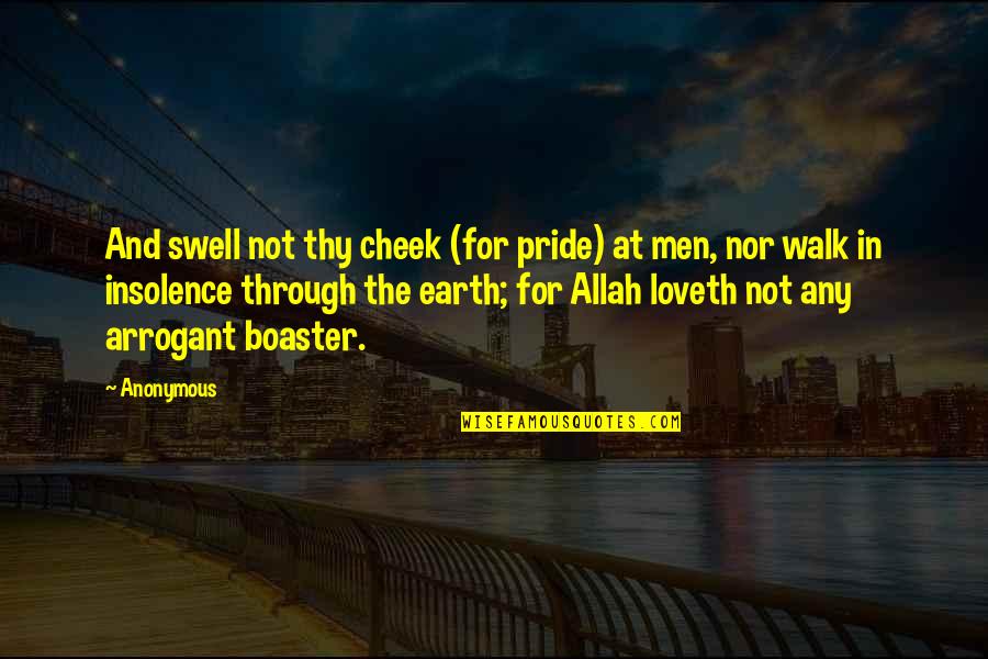 Insolence Quotes By Anonymous: And swell not thy cheek (for pride) at Insolence Quotes By Anonymous: And swell not thy cheek (for pride) at