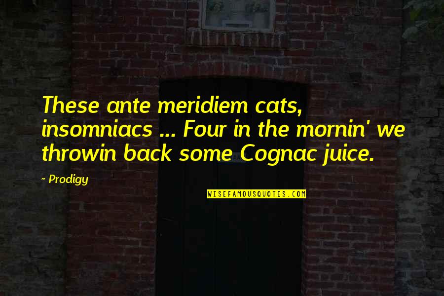 Insomniacs Quotes By Prodigy: These ante meridiem cats, insomniacs ... Four in