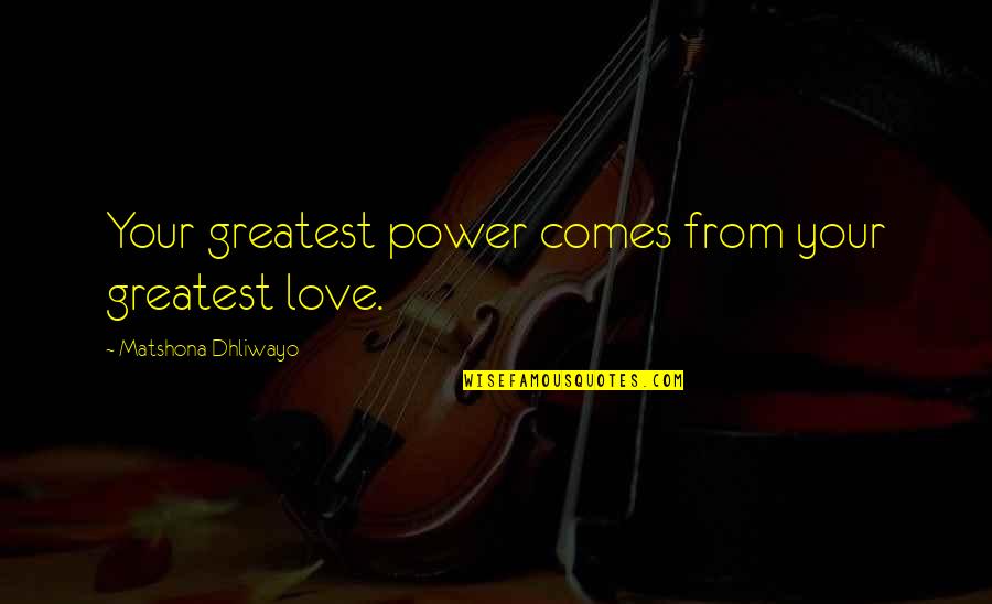 Inspeccionar Significado Quotes By Matshona Dhliwayo: Your greatest power comes from your greatest love. Inspeccionar Significado Quotes By Matshona Dhliwayo: Your greatest power comes from your greatest love.