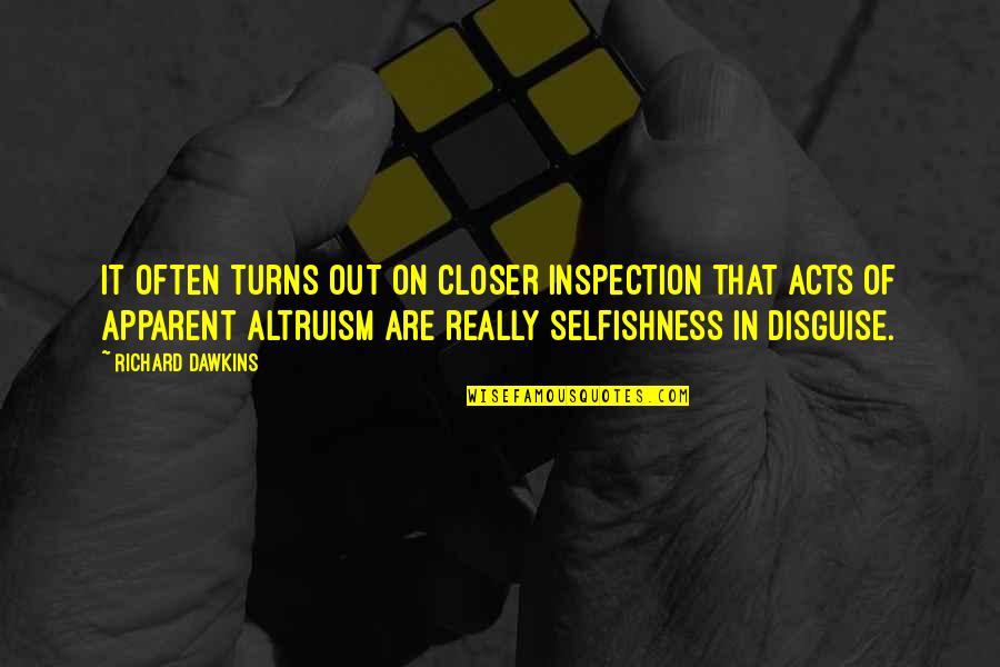 Inspection Quotes By Richard Dawkins: It often turns out on closer inspection that
