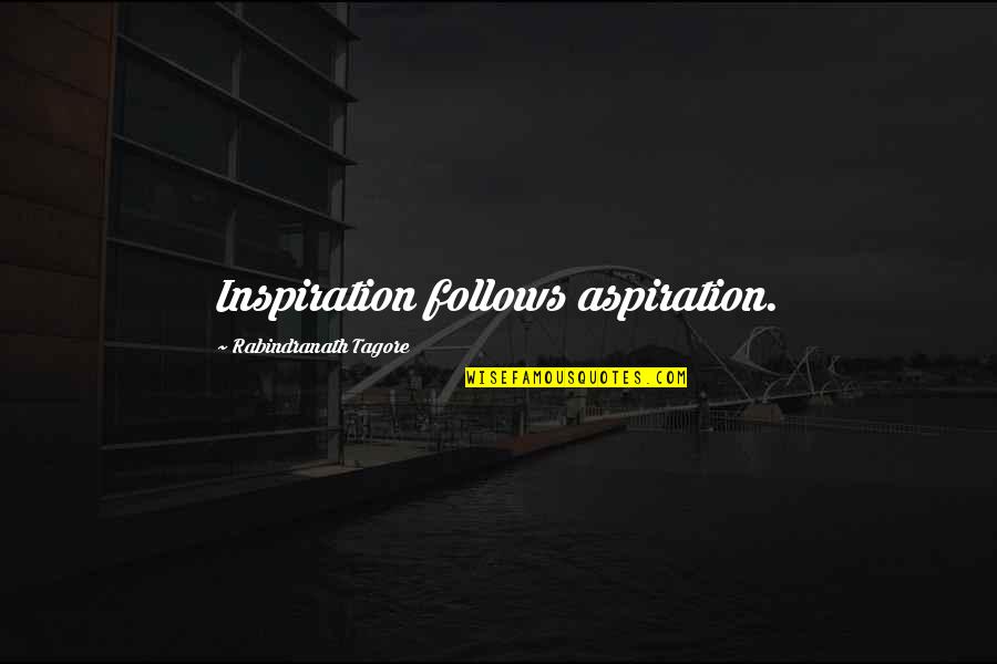Inspiration And Aspiration Quotes By Rabindranath Tagore: Inspiration follows aspiration.